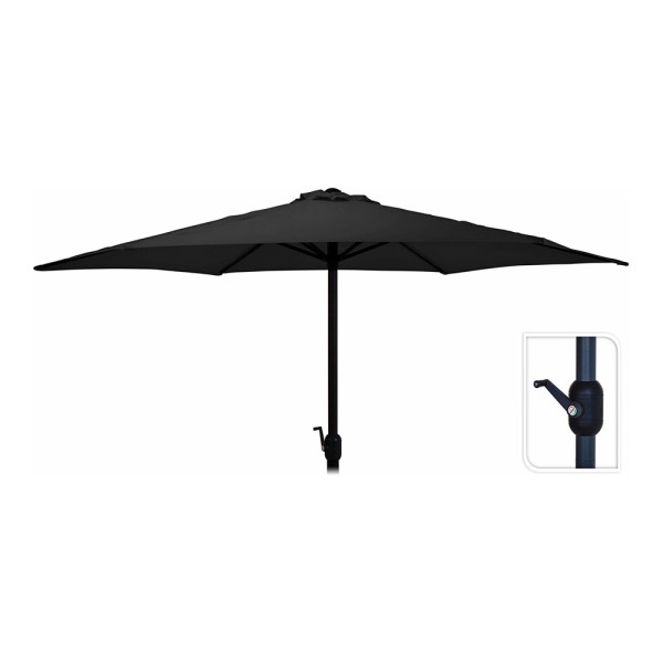 Parasol para jardín, negro, ø300 x 248 cm
