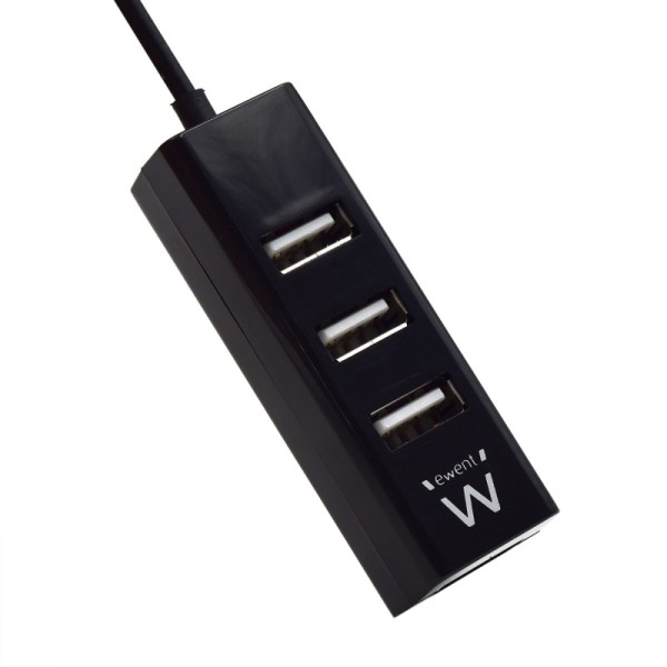 Ewent ew1123 mini-hub usb 4 puertos negro